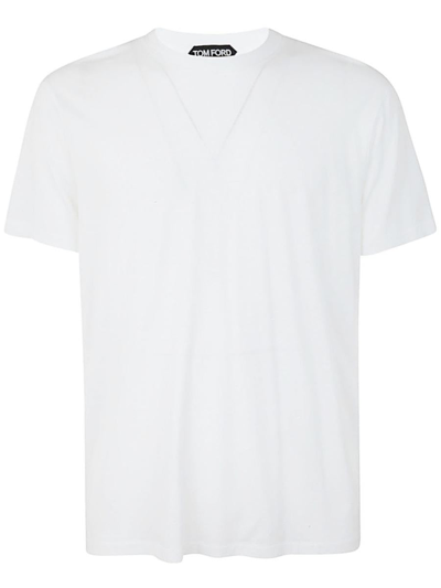 Shop Tom Ford Cut And Sewn Crew Neck T-shirt Clothing In White