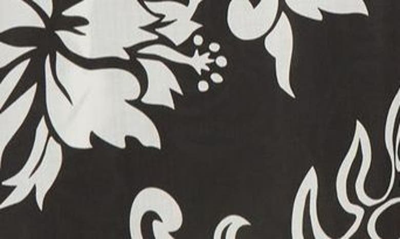 Shop Sacai Floral Print Quarter Zip Pullover In Black