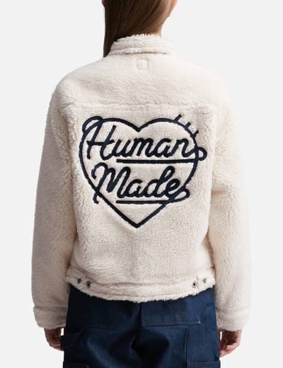 Shop Human Made Wool Blended Boa Fleece Work Jacket