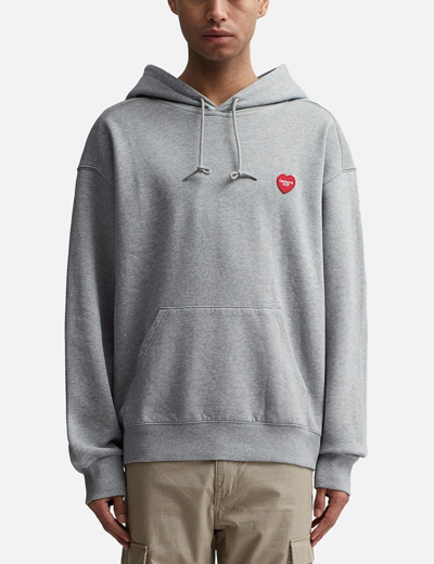 Shop Carhartt Hooded Heart Patch Sweatshirt In Grey