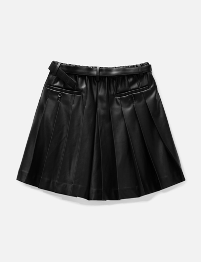 Shop Sacai Faux Leather Shorts In Black