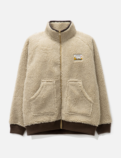 Shop Human Made Boa Fleece Jacket In Beige