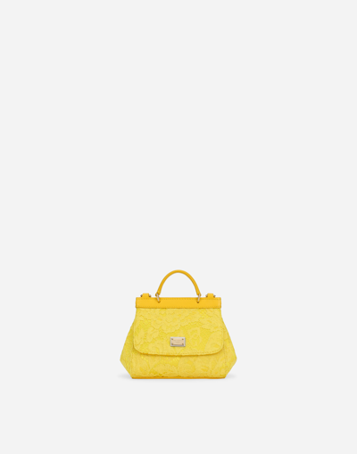 Shop Dolce & Gabbana Mini Sicily Handbag In Yellow