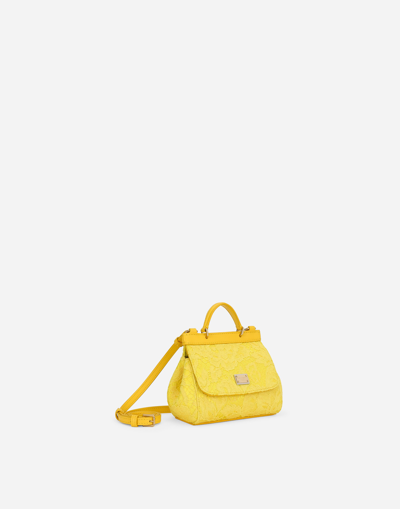 Dolce & Gabbana Mini Sicily Handbag In Yellow