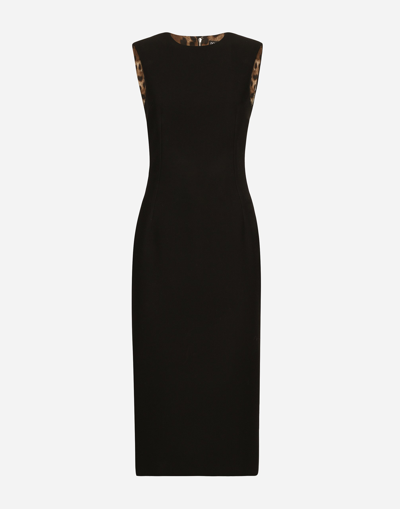 Shop Dolce & Gabbana Wool Sheath Dress In Black