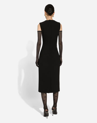 Shop Dolce & Gabbana Wool Sheath Dress In Black