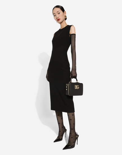 Shop Dolce & Gabbana Wool Sheath Dress In Black