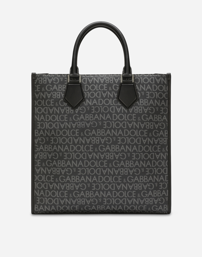 Shop Dolce & Gabbana Medium Coated Jacquard Shopper In Print