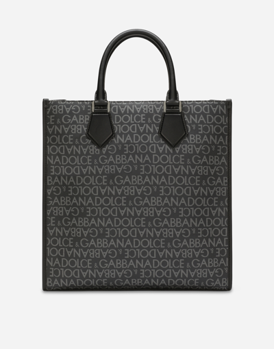 Dolce & Gabbana Medium Coated Jacquard Shopper In Print