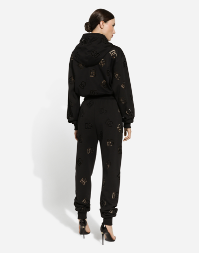 Dolce & Gabbana Jersey Jogging Pants With Cut-out In Black