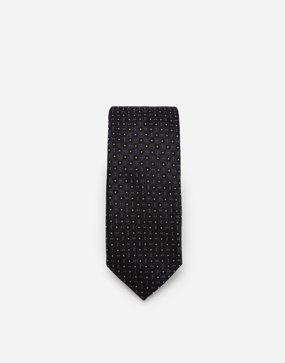 Dolce & Gabbana Patterned-jacquard Silk Tie In Blue