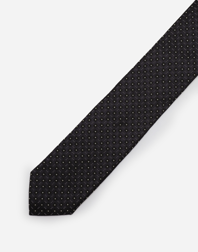 Dolce & Gabbana Patterned-jacquard Silk Tie In Blue