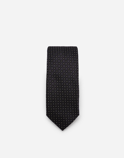 Dolce & Gabbana Patterned-jacquard Silk Tie In Blue