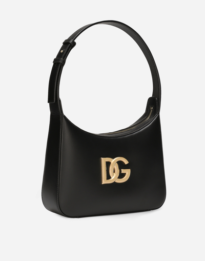 Dolce & Gabbana Logo-plaque Leather Tote Bag In Black
