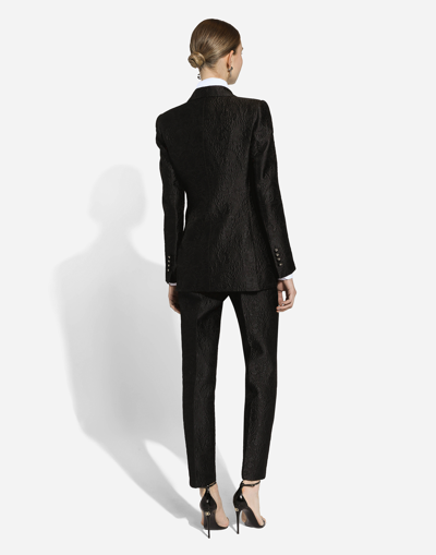 Dolce & Gabbana Elegant Black Brocade Single Breasted Blazer In Black