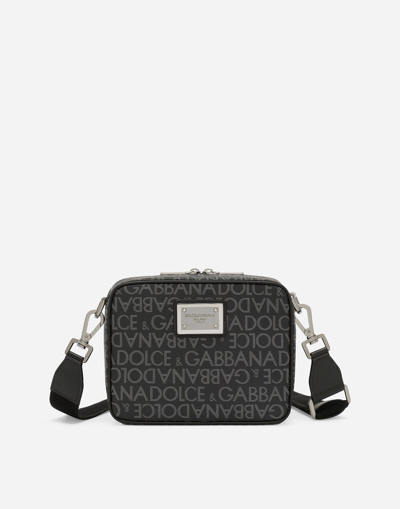 Shop Dolce & Gabbana Coated Jacquard Crossbody Bag In Print