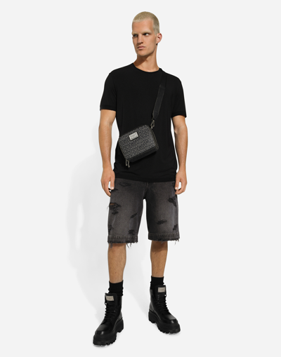 Dolce & Gabbana Coated Jacquard Crossbody Bag In Print