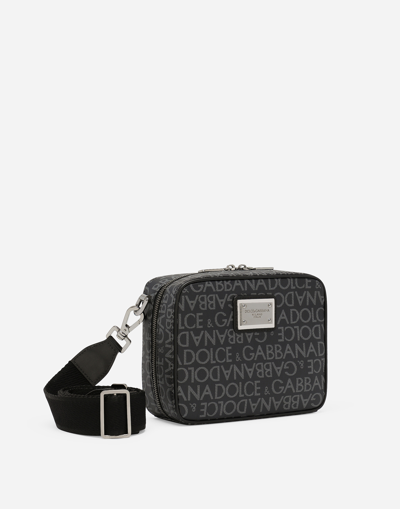 Dolce & Gabbana Coated Jacquard Crossbody Bag In Print