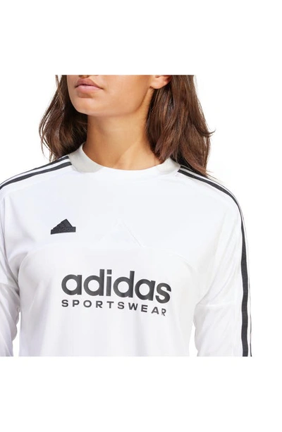 Shop Adidas Originals Tiro Recycled Polyester Long Sleeve T-shirt In White