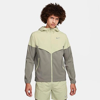 Shop Nike Men's Windrunner Repel Running Jacket In Olive Aura/dark Stucco