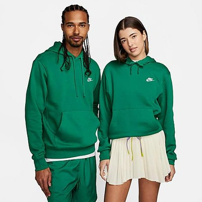 Shop Nike Sportswear Club Fleece Embroidered Hoodie In Malachite/malachite/white