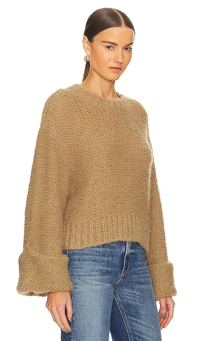 Shop Grlfrnd Open Stitch Knit Sweater In Tan