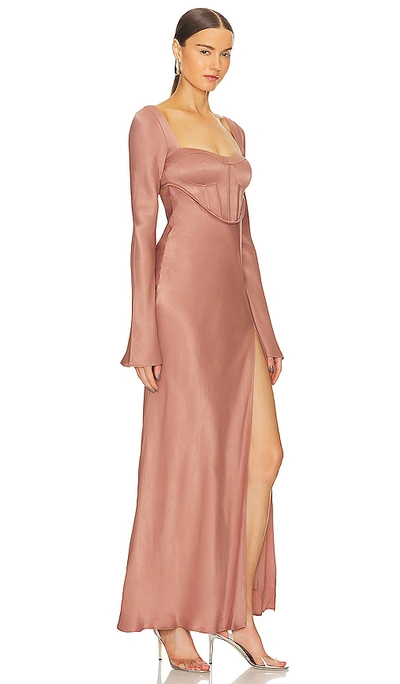 Shop Lpa Iris Corset Maxi Dress In Blush