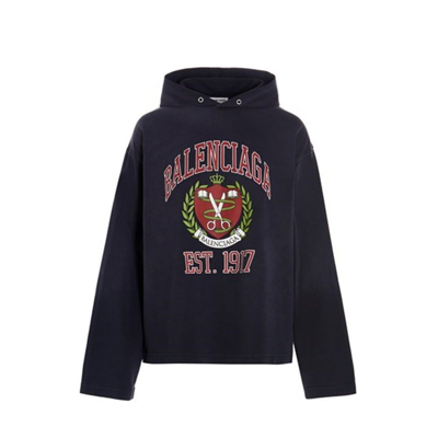 Shop Balenciaga Cotton Hooded Sweatshirt