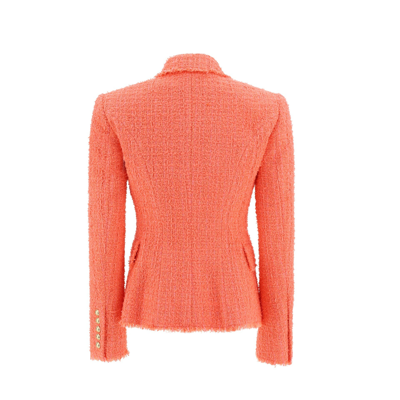 Balmain Stylish Double-breasted Wool Jacket For Women In Pink