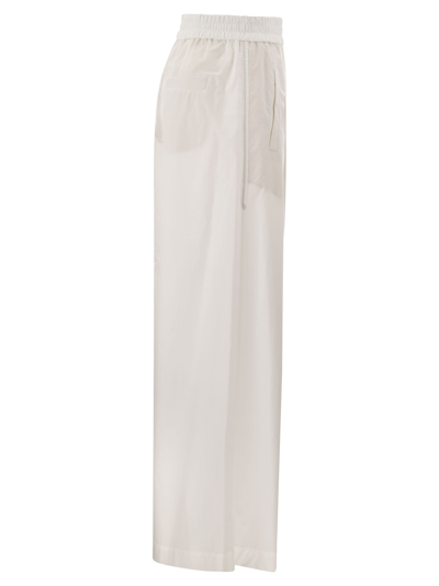 Shop Brunello Cucinelli Relaxed Light Cotton Trousers
