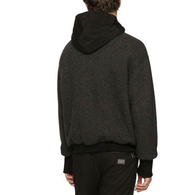 Dolce & Gabbana Grey Wool Blend Bomber Jacket