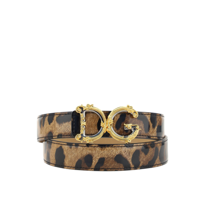 Shop Dolce & Gabbana Leather Logo Belt