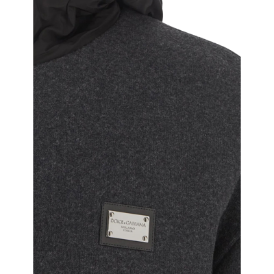 Dolce & Gabbana Grey Wool Blend Bomber Jacket