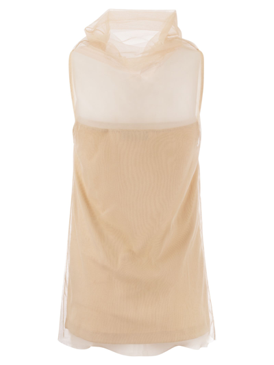 Shop Fabiana Filippi Jersey Top With Tulle