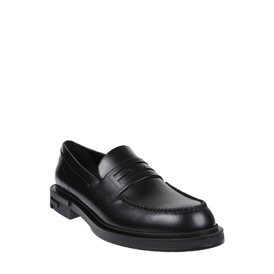 Shop Fendi Leather Loafers