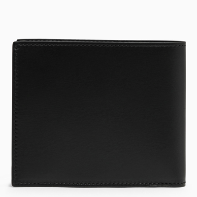 Shop Ferragamo Black Leather Bi Fold Wallet With Logo
