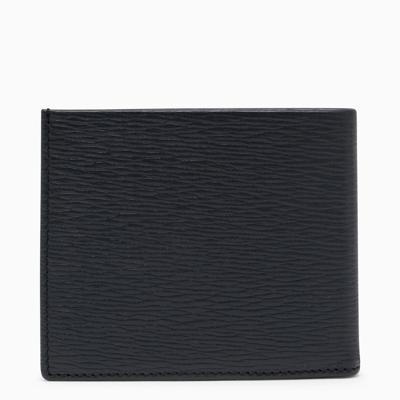 Shop Ferragamo Blu Leather Wallet With Gancini Logo