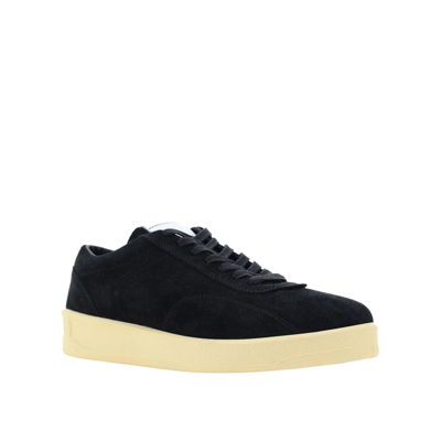 Jil Sander Mesh-trimmed Leather Sneakers