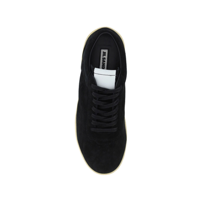 Shop Jil Sander Leather Sneakers