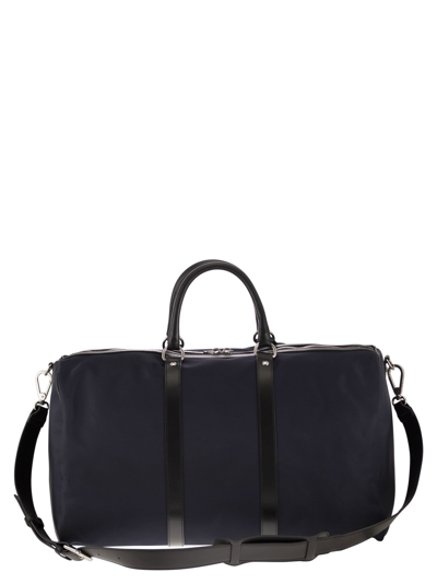 Shop Kiton Nylon Weekend Bag With Leather Details