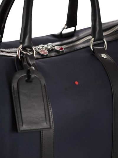 Shop Kiton Nylon Weekend Bag With Leather Details