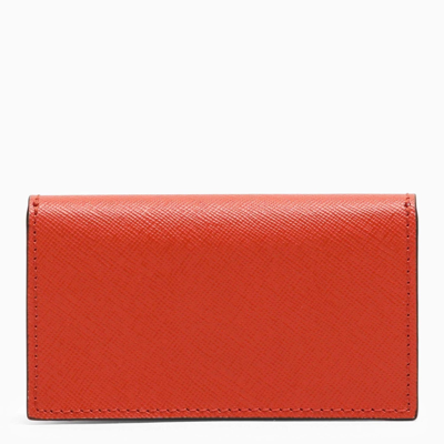 Shop Marni Red/blue Leather Business Card Holder