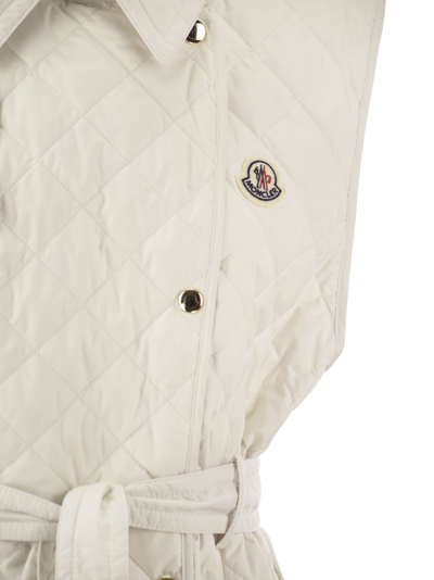 Shop Moncler Alcione Sleeveless Trench Down Jacket