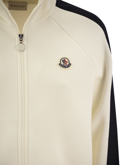 Shop Moncler Zip Sweatshirt In Piqué