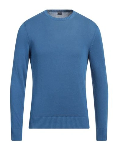 Shop Fedeli Man Sweater Pastel Blue Size 46 Supima