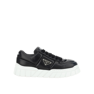 Shop Prada Leather P Ed Sneaker
