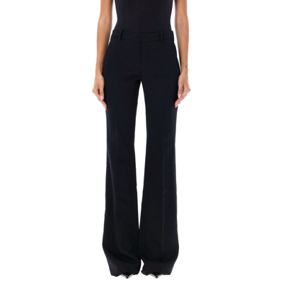 Shop Saint Laurent Flared Wool Trousers