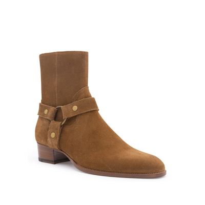 Shop Saint Laurent Wyatt Harness Ankle Boots