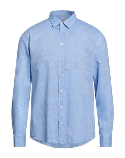 Shop Bastoncino Man Shirt Light Blue Size 15 ¾ Linen, Cotton