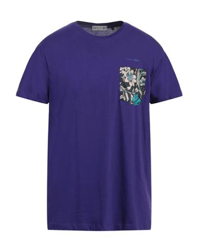 Shop Daniele Alessandrini Homme Man T-shirt Purple Size L Cotton